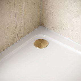 Корито за душ кабина-акрилно Rea Belmond White 80x80 Brush Gold