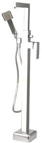 Стоящ смесител за вана ICL 8215C, месинг, хром, подово захранване, с шлаух и слушалка, 103.8x22.5см