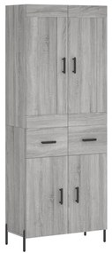 3199887 vidaXL Висок шкаф, сив сонома, 69,5x34x180 см, инженерно дърво