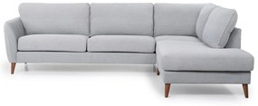 Светлосив ъглов диван (десен ъгъл) Paris - Scandic