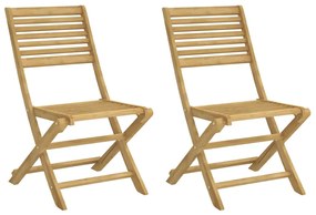 365739 vidaXL Сгъваеми градински столове 2 бр 48,5x61,5x87 см акация масив