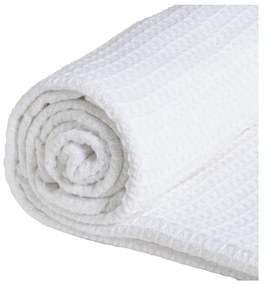 Бяло покривало за легло от рециклиран памук 260x280 cm Honeycomb – Ixia