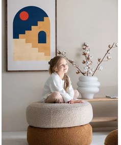 Кафяв детски пуф от букле Round – Wigiwama