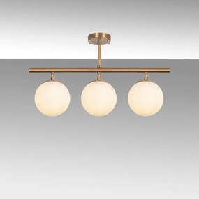 Висящо осветително тяло в бронзов цвят със стъклен абажур Atmaca – Opviq lights