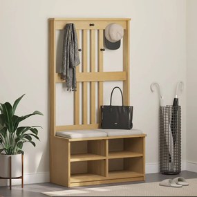 4010488 vidaXL L Дърво за антре SANDNES 87x40x159,5 cm масивна дървесина бор