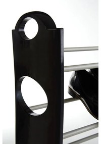 Черен и сребрист метален стелаж за обувки Tavia – Premier Housewares