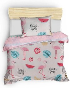 Бяло-розово единично детско спално бельо 140x200 cm Kokteyl – Mijolnir