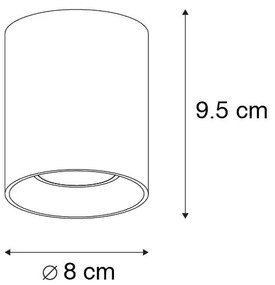 Дизайнерски повърхностно монтиран спотлайт златист GU10 50mm - Tubo