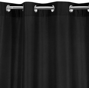 Черни изчистени завеси на халки Дължина: 250 см