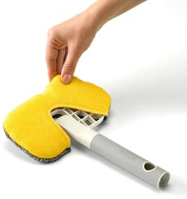 Моп за почистване на повърхности 2в1 Joseph Joseph CleanTech 6500012, 18.5 см, Дръжка с меко покритие, Сив/Жълт