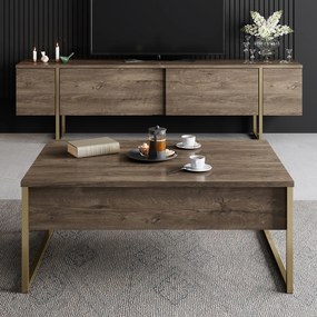Кафе маса Luxe, цвят Орех Златен