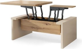 СПЕЙС Дъб Артисан/Бежов (Шампанско) - РАЗТЕГАТЕЛНА ХОЛНА МАСА С ПОВДИГАЩ МЕХАНИЗЪМ