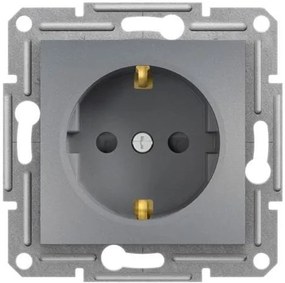SE Контакт ШУКО 16A с детска защита цвят Стомана Asfora - EPH2900262
