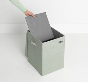 Кутия за пране Brabantia Stackable 1000829, 35 л, Преден отвор, Широк капак, Сгъваема, Зелен