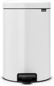 Кош за боклук с педал Brabantia NewIcon 649047, 20 л, Плавно затваряне, Противоплъзгаща основа, Метална вътрешна кофа, Бял
