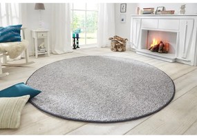 Сив кръгъл килим ø 133 cm Wolly – BT Carpet