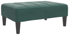 4007386 vidaXL Табуретка, тъмнозелена, 77x55x31 см, кадифе