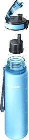 Филтрираща бутилка за вода Aquaphor City 160046, 500 мл, Тритан, Активен въглен, Aqualen, Заключващ се капак, Ледниково синьо