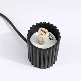 Черна настолна лампа със стъклен абажур (височина 19 cm) Orbital – Sollux