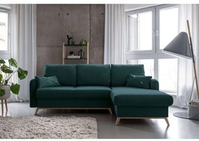 Тюркоазен ъглов разтегателен диван, десен ъгъл Scandic Lagom - Miuform