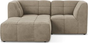 Кафяв кадифен ъглов диван (ляв ъгъл) Aloha – Makamii