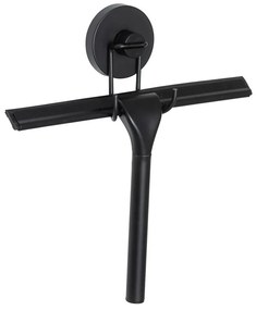 WENKO 24731100 - Гумена стъргалка за душ VACUUM-LOC, кръгла, 24,5x25 cm, черна