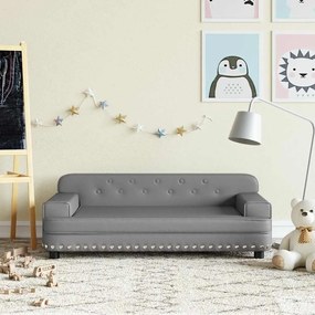 3196290 vidaXL Детски диван сив 90x53x30 см изкуствена кожа