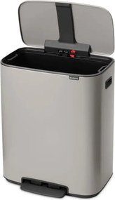 Кош за боклук Brabantia Bo Pedal 1010448, 60 л, Леко затваряне, Противоплъзгаща основа, Светлосив
