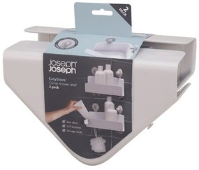 Бели ъглови самоносещи пластмасови рафтове за баня в комплект от 2 EasyStore - Joseph Joseph