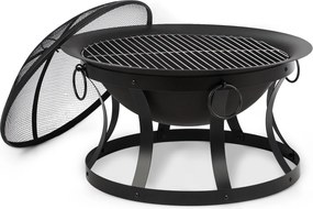 Blumfeldt Pentos, 2-в-1 огнище, Ø73 cm, защита срещу искри, Ø60 cm грил, лято желязо