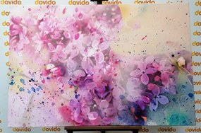 Картина на платно – Розово клонче с цветя