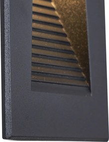 Комплект от 6 модерни вградени стенни лампи черни 7 см вкл. LED IP65 - Trem