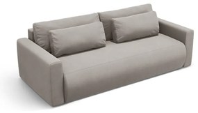 Светлосив кадифен разтегателен диван с място за съхранение 238 cm Belfast – Cosmopolitan Design