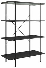 Черна етажерка за книги в дъб 79x117 cm Wainwright - Queer Eye