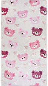 Детски килим подходящ за пране розово и цвят слонова кост 80x150 cm Cute Teddies Pink – Vitaus