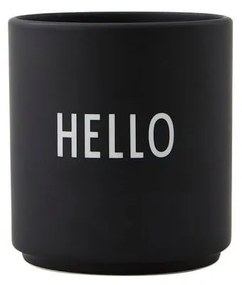Черна порцеланова чаша 300 ml Hello - Design Letters