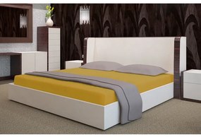 Хавлиен чаршаф с ластик - горчично жълт Šírka: 200 cm | Dĺžka: 220 cm