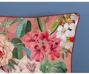 Оранжев чаршаф от органичен памук за единично легло Flowery, 140 x 220 cm Organic - Descanso