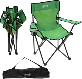 Туристически сгъваем стол зелен