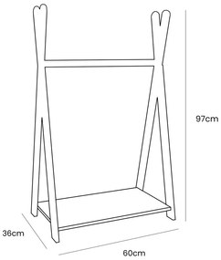 Детска закачалка от декор от бор в естествен цвят 60x97 cm Montessori – Meowbaby