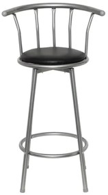 60561 vidaXL Бар табуретки, 2 бр, черни, изкуствена кожа