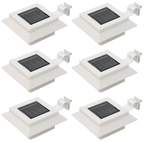 Sonata Градински соларни лампи, 6 бр, LED, квадратни, 12 см, бели