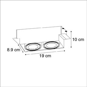 Вграден прожектор бял GU10 въртене и наклон без рамка 2-светлина - Oneon