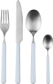 Светлосин/в сребрист цвят прибори за хранене 4 бр. от неръждаема стомана за 1 човек Noli – noo.ma