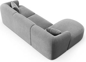 Светлосив кадифен ъглов диван (ляв ъгъл) Campi – Cosmopolitan Design