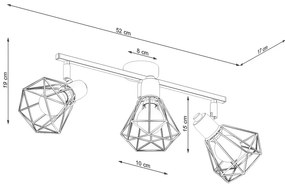 Черна лампа за таван ø 10 cm Varpu - Nice Lamps