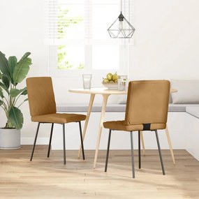 4101111 vidaXL Трапезни столове, 2 бр, кафяви, кадифе
