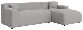 Светлосив ъглов диван от рипсено кадифе (десен ъгъл) Martin – Ropez