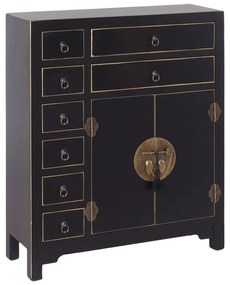 Черен висок скрин 73x90 cm Oriente – Ixia