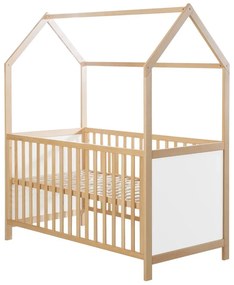 Детско легло в бял и естествен цвят 70x140 cm - Roba